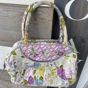 Vera Bradley Gray and Purple Floral Patterned Women's Bag